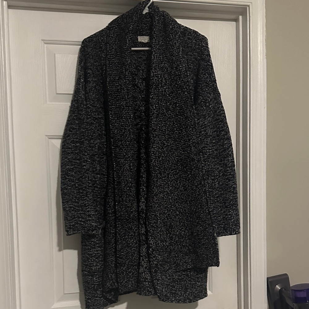 Caslon Marled Black Cardigan Sweater